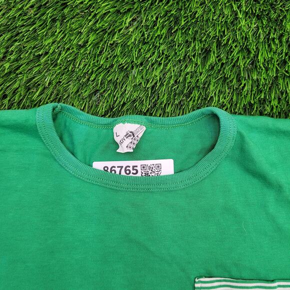 Vintage 80s MOD Striped Crop-Top Shirt Women Large 20x21 USA - Picture 9 of 15